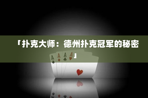 「扑克大师：德州扑克冠军的秘密」