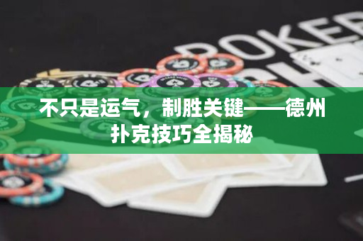 不只是运气，制胜关键——德州扑克技巧全揭秘