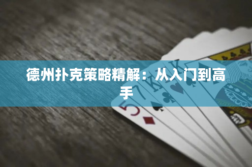 德州扑克策略精解：从入门到高手