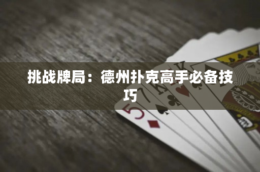 挑战牌局：德州扑克高手必备技巧