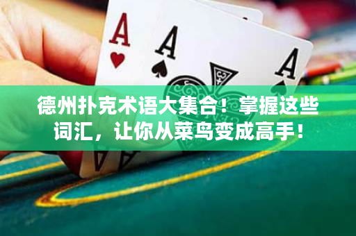 德州扑克术语大集合！掌握这些词汇，让你从菜鸟变成高手！