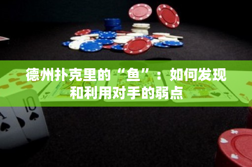 德州扑克里的“鱼”：如何发现和利用对手的弱点