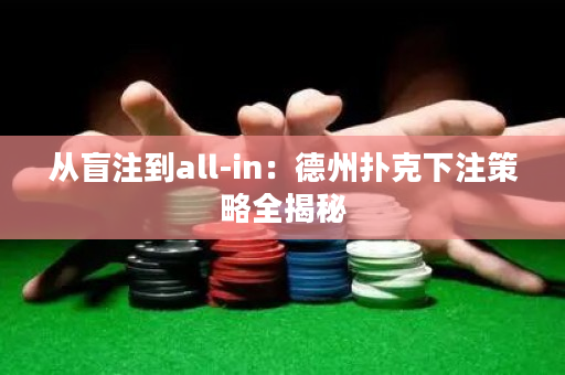 从盲注到all-in：德州扑克下注策略全揭秘