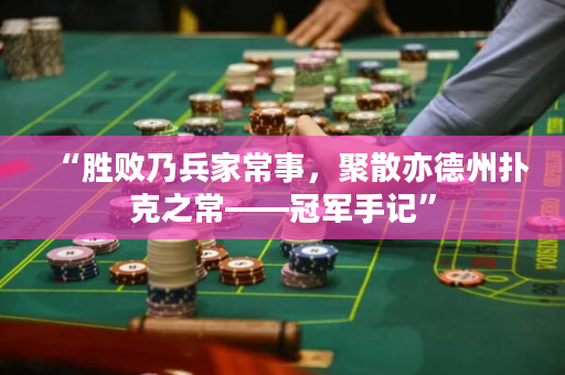 “胜败乃兵家常事，聚散亦德州扑克之常——冠军手记”