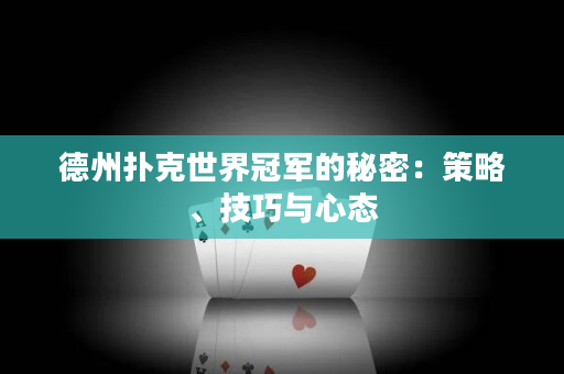 德州扑克世界冠军的秘密：策略、技巧与心态