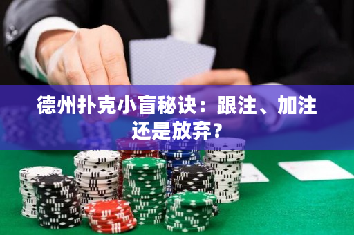 德州扑克小盲秘诀：跟注、加注还是放弃？