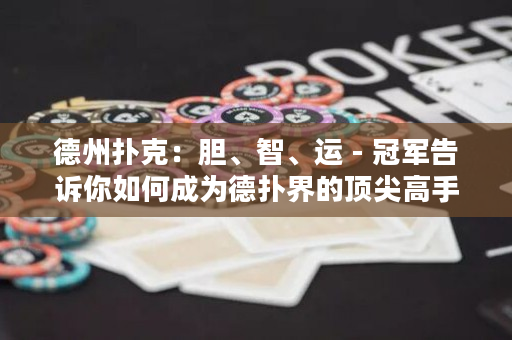 德州扑克：胆、智、运 - 冠军告诉你如何成为德扑界的顶尖高手