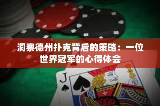 洞察德州扑克背后的策略：一位世界冠军的心得体会