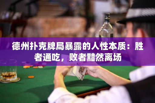 德州扑克牌局暴露的人性本质：胜者通吃，败者黯然离场