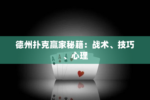 德州扑克赢家秘籍：战术、技巧、心理