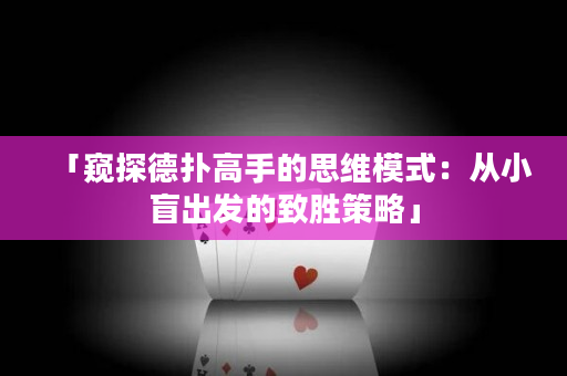 「窥探德扑高手的思维模式：从小盲出发的致胜策略」
